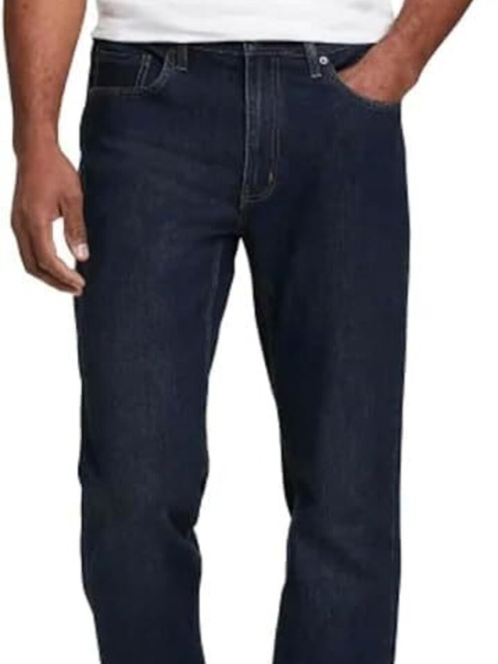 Eddie Bauer Men’s Regular Fit Two-Way Stretch Jean (Dark Blue, 38W x 29L)